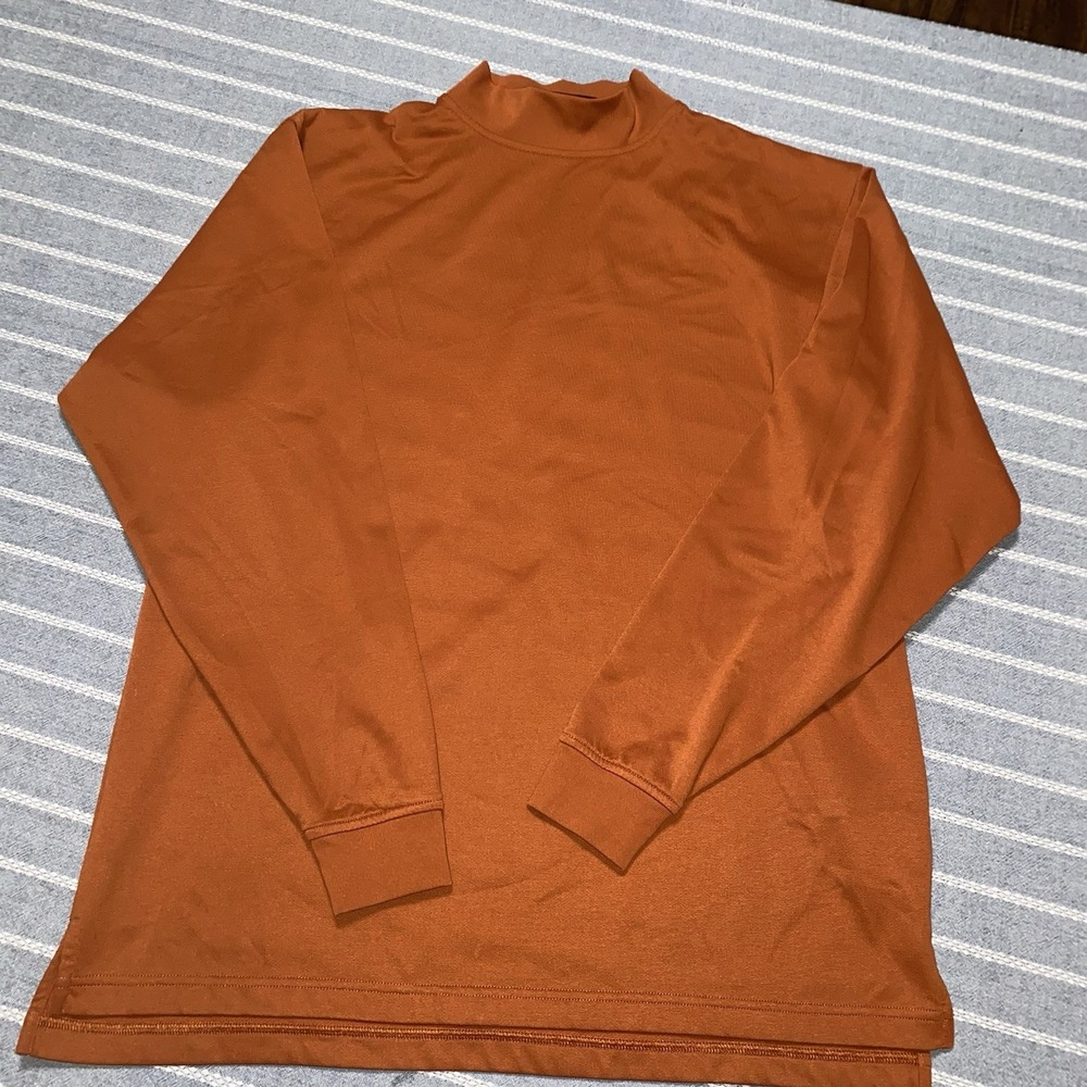FootJoy Orange Long‎ Sleeve Golf Shirt Large Mens Athletic